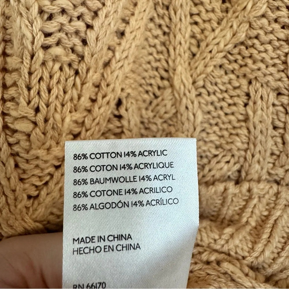 Free People Isla Cable knit Sweater in camel  Size: Small New With Tags - Picture 5 of 7